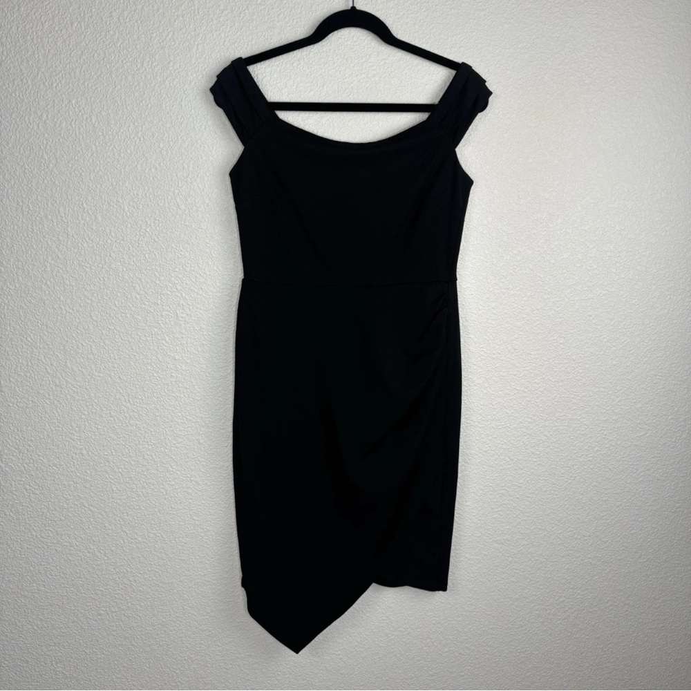 Crystal Doll Dress Size 11 Black Tank Top Wrap Asymmetrical Stretchy Comfy NWT
